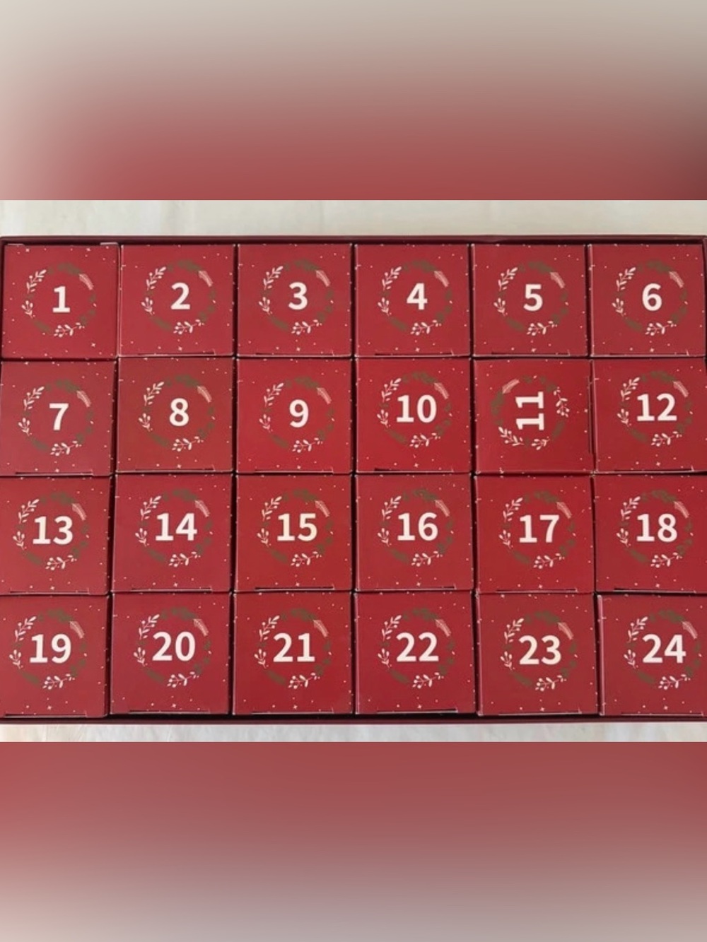 24-Drawer Red Advent Countdown Calendar